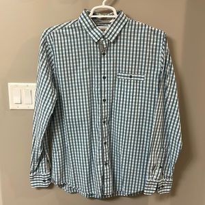 MEN’S EXPRESS FITTED, COLLAR BUTTON DOWN SHIRT BLUE. XL, 17-17.5